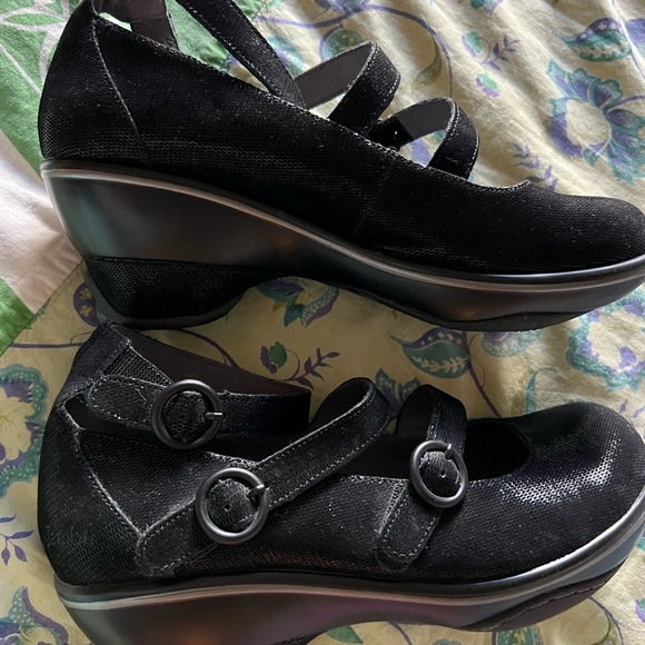 Leather Black Jambu wedges with ankle strap 8.5 - Picture 3 of 5